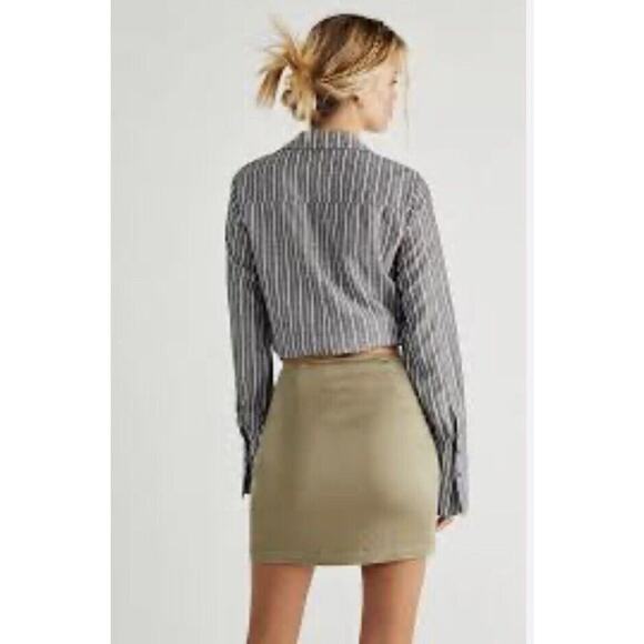 NWT Free People Size 10 Night Dreamer Twisted Mini Skirt in Tropical Nut - Picture 5 of 8